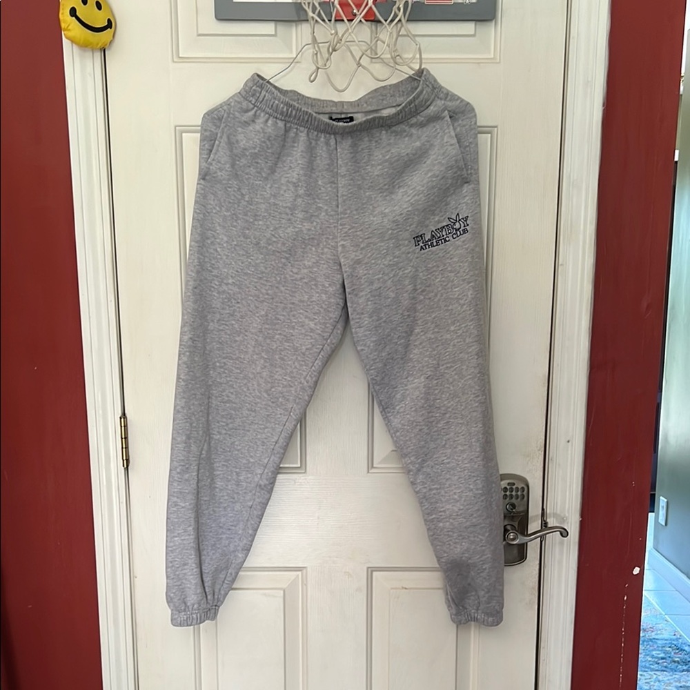 PLAYBOY Gray Track Pants with Elastic Waistband